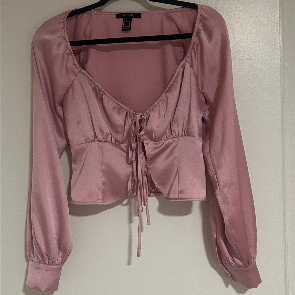 Elegant Pink Satin Women's Top